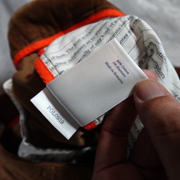 Spoke Sharps Corduroy Chino Pants Mens 35x32 Build C Preppy Flat Front Brown - Picture 10 of 15